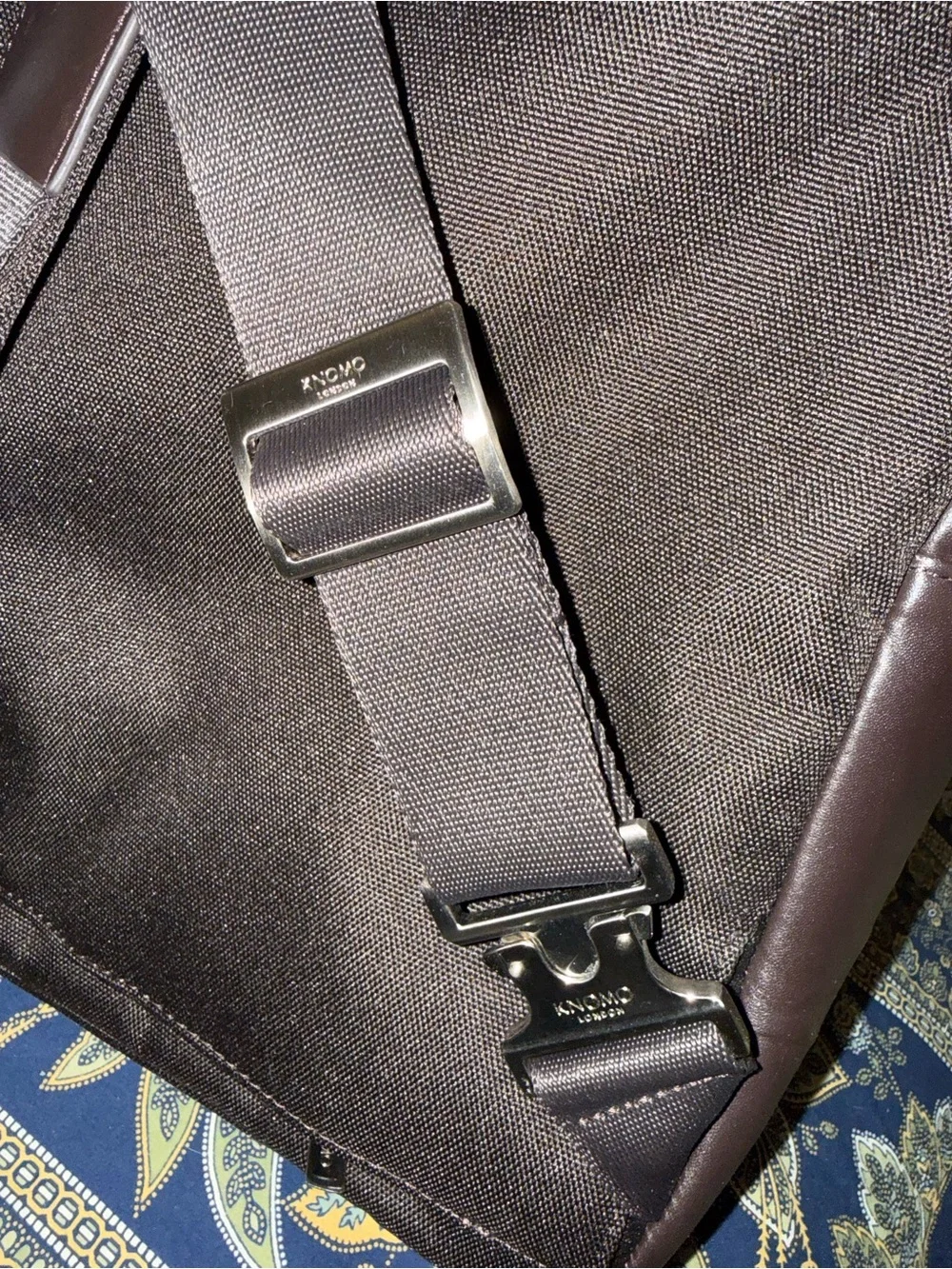 Knomo Dark Brown Leather totepack 15”